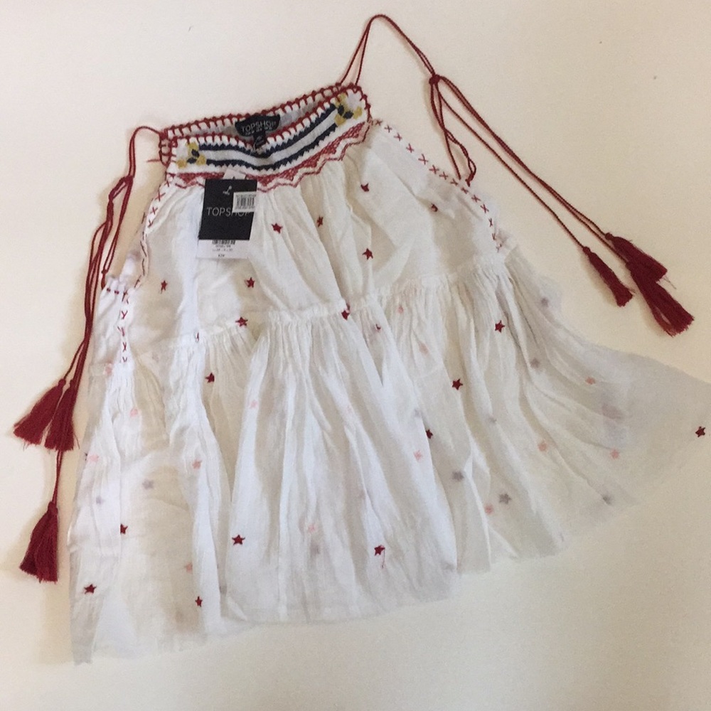 Topshop Star Embroidered Blouse